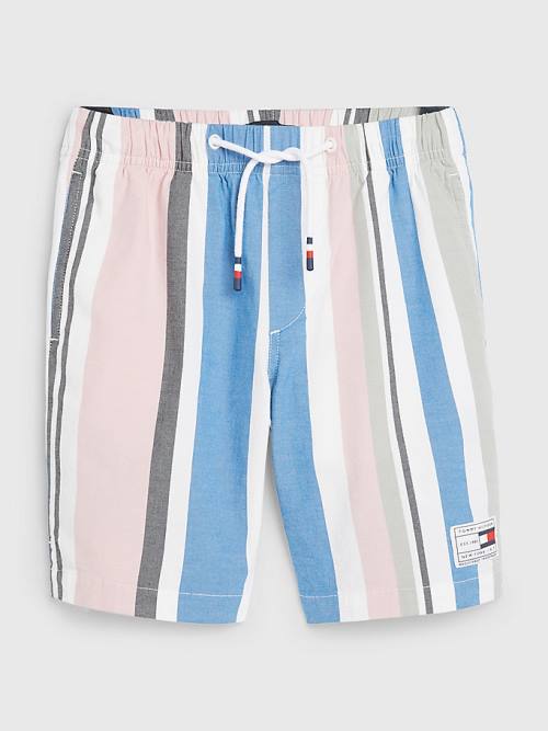 Tommy Hilfiger Retro Stripe Pull-On Shorts Pantolon Erkek Çocuk Beyaz | TH327NEC