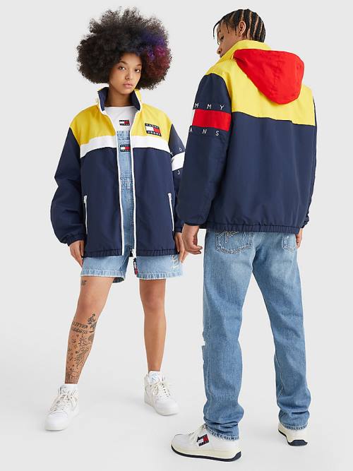 Tommy Hilfiger Reversible Chicago Windbreaker Ceket Erkek Mavi | TH490WQN