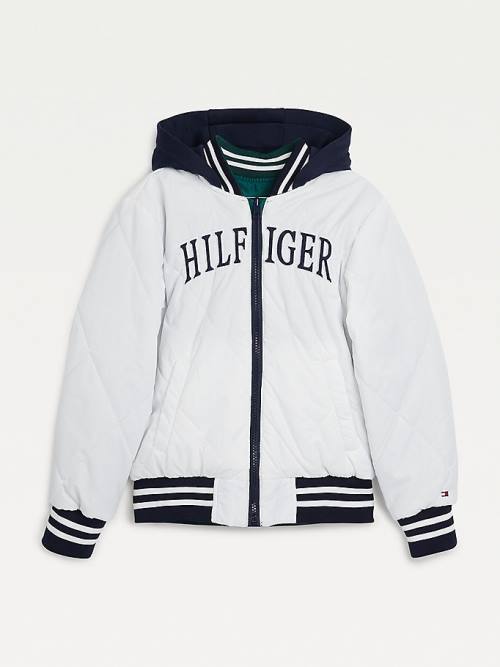 Tommy Hilfiger Reversible Recycled Polyester Bomber Ceket Erkek Çocuk Yeşil | TH810YTZ