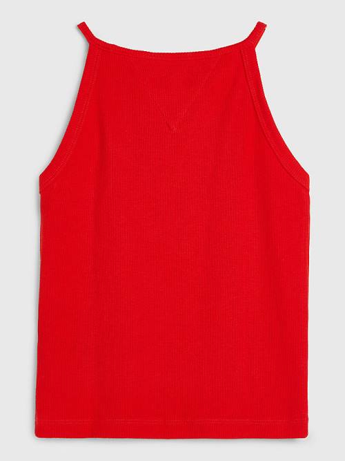 Tommy Hilfiger Rib-Knit Tank Top Tişört Kiz Çocuk Kırmızı | TH076PZU