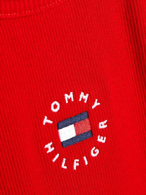 Tommy Hilfiger Rib-Knit Tank Top Tişört Kiz Çocuk Kırmızı | TH076PZU