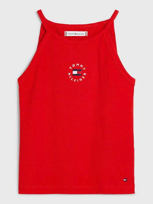 Tommy Hilfiger Rib-Knit Tank Top Tişört Kiz Çocuk Kırmızı | TH076PZU