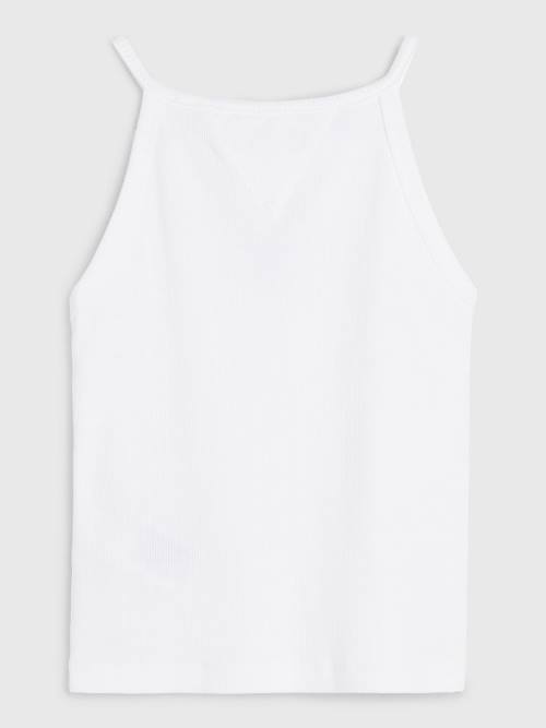 Tommy Hilfiger Rib-Knit Tank Top Tişört Kiz Çocuk Beyaz | TH318PJC