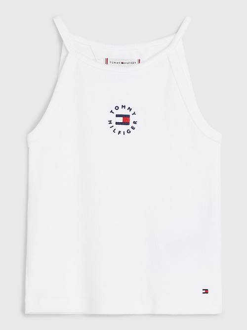 Tommy Hilfiger Rib-Knit Tank Top Tişört Kiz Çocuk Beyaz | TH318PJC