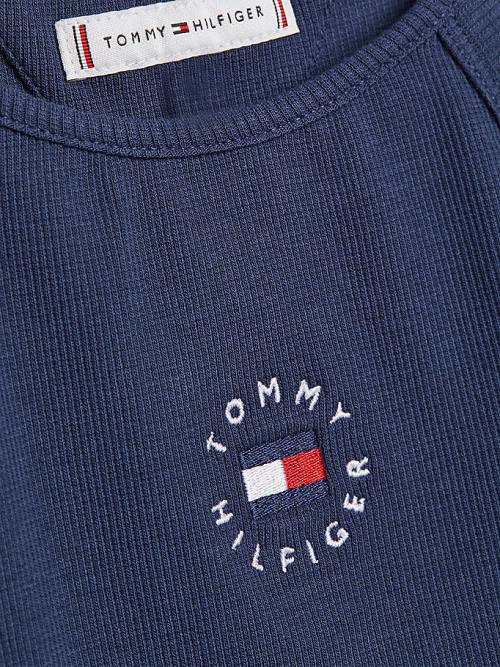 Tommy Hilfiger Rib-Knit Tank Top Tişört Kiz Çocuk Mavi | TH380PZR