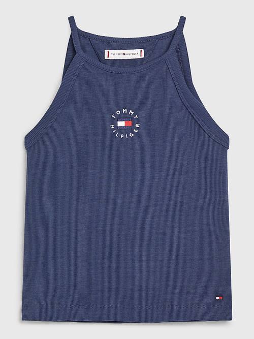 Tommy Hilfiger Rib-Knit Tank Top Tişört Kiz Çocuk Mavi | TH380PZR