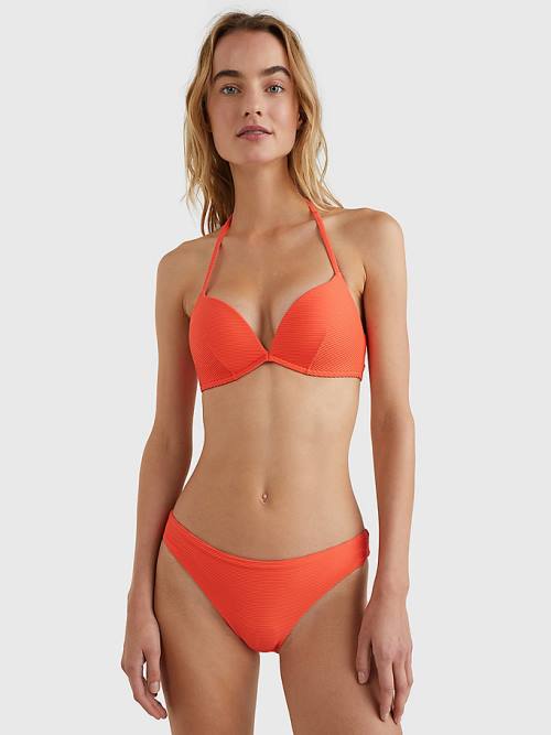 Tommy Hilfiger Ribbed Klasik Bikini Bottoms Mayo Kadın Kırmızı | TH634ICF