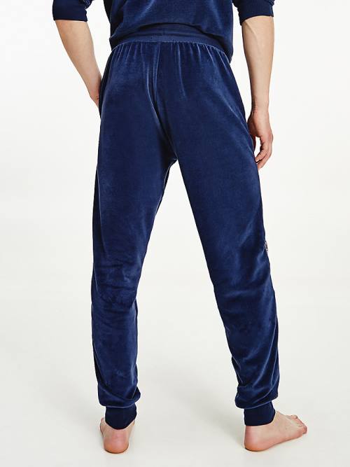 Tommy Hilfiger Ribbed Texture Joggers Pijama Erkek Mavi | TH473ZXL