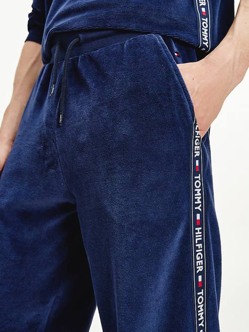 Tommy Hilfiger Ribbed Texture Joggers Pijama Erkek Mavi | TH473ZXL