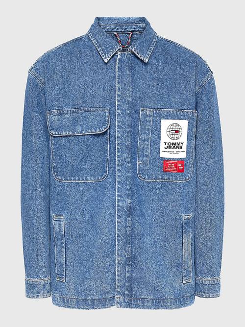 Tommy Hilfiger Rigid Denim Shirt Ceket Erkek Denim | TH017HWT