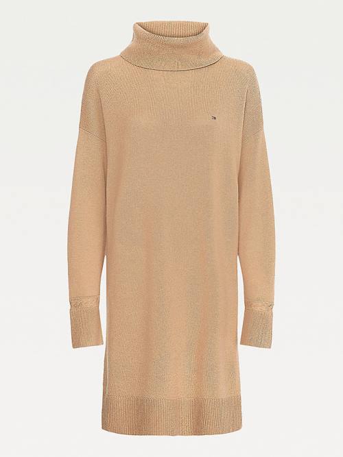 Tommy Hilfiger Roll Neck Oversized Knit Elbise Kadın Kahverengi | TH584RUK