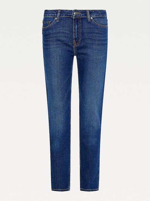 Tommy Hilfiger Rome Mid Cut Cut Cut Rise Straight Faded Jean Pantolon Kadın Denim | TH147ZXU