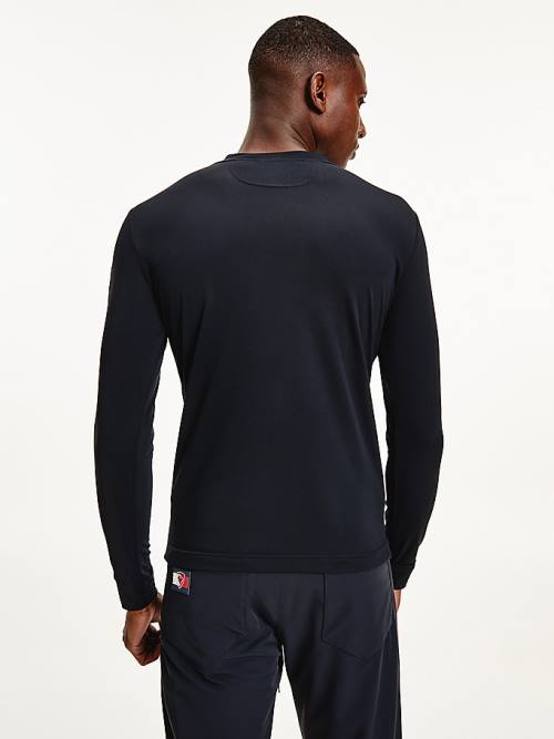 Tommy Hilfiger Rossignol Chest Logo Base Layer Sweatshirt Erkek Siyah | TH247TFS