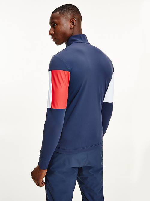 Tommy Hilfiger Rossignol Colour-Blocked Base Layer Tişört Erkek Mavi | TH342POU