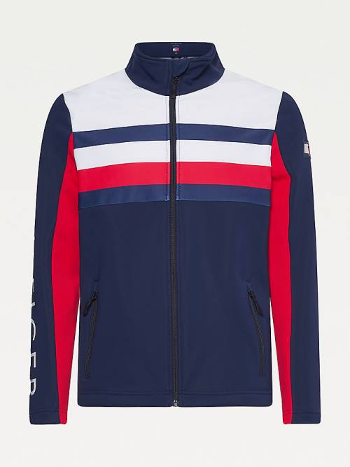 Tommy Hilfiger Rossignol Colour-Blocked Zip-Thru Ceket Erkek Mavi | TH871JIW