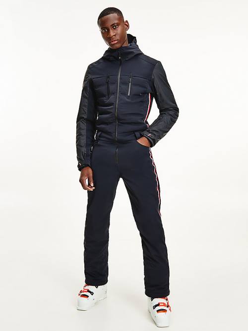 Tommy Hilfiger Rossignol Kukuletalı Padded Ski Takım Elbise Erkek Siyah | TH521YQF