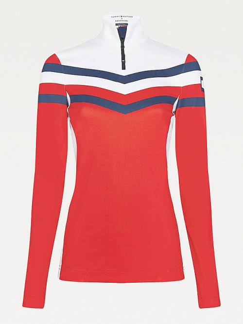 Tommy Hilfiger Rossignol Long Sleeve Base Layer Tişört Kadın Kırmızı | TH384LBI