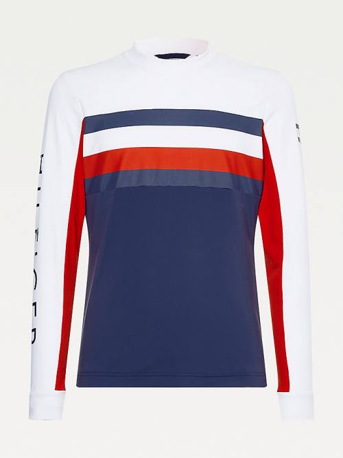 Tommy Hilfiger Rossignol Long Sleeve Base Layer Tişört Erkek Beyaz | TH481NZR