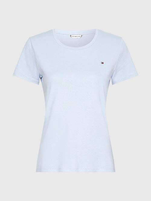 Tommy Hilfiger Round Neck Slim Fit Tişört Kadın Mavi | TH571NPL