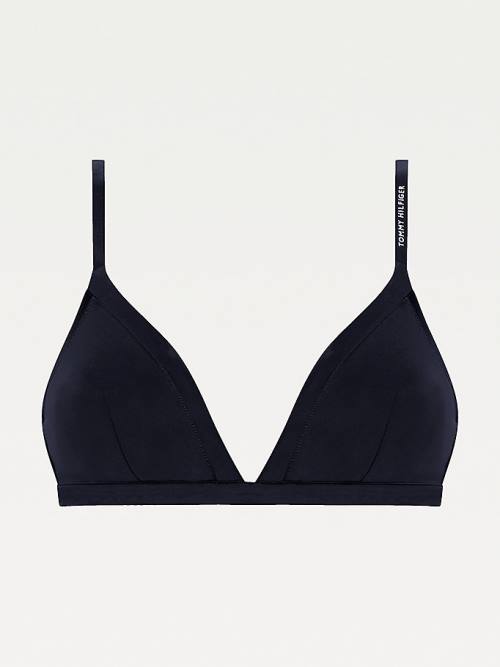 Tommy Hilfiger Satin Trim Triangle Bra İç Giyim Kadın Mavi | TH348DYA