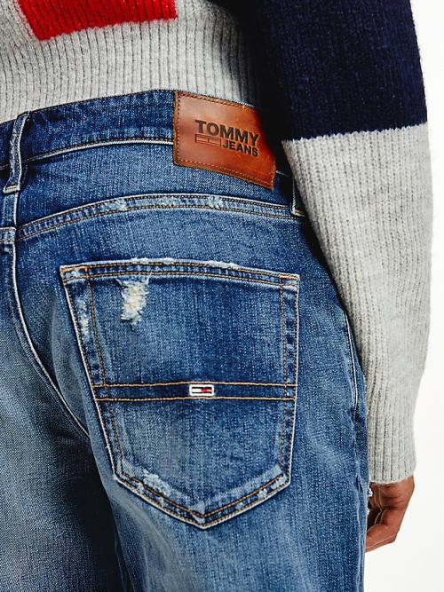 Tommy Hilfiger Scanton Slim Distressed Faded Jean Pantolon Erkek Denim | TH056RNM