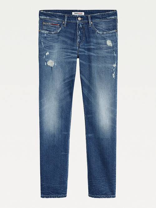 Tommy Hilfiger Scanton Slim Distressed Faded Jean Pantolon Erkek Denim | TH056RNM