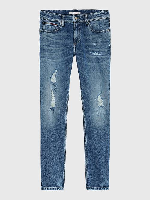 Tommy Hilfiger Scanton Slim Distressed Faded Jean Pantolon Erkek Denim | TH590AJG