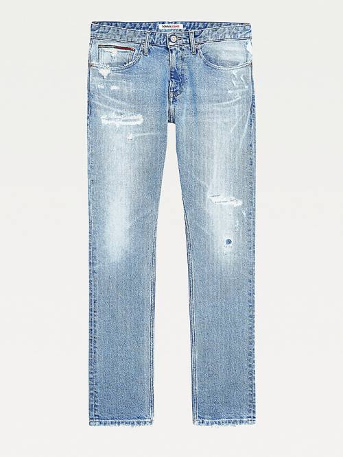 Tommy Hilfiger Scanton Slim Fit Distressed Jean Pantolon Erkek Denim | TH203ZWO