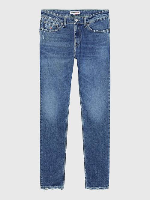 Tommy Hilfiger Scanton Slim Fit Distressed Hem Jean Pantolon Erkek Denim | TH830LZP