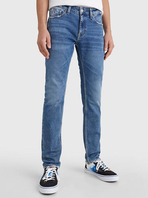 Tommy Hilfiger Scanton Slim Fit Distressed Hem Jean Pantolon Erkek Denim | TH830LZP