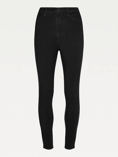 Tommy Hilfiger Sculpt High Rise Super Skinny Pantolon Kadın Siyah | TH378YKF