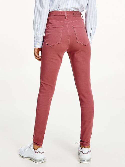 Tommy Hilfiger Sculpt High Rise Super Skinny Pantolon Kadın Kırmızı | TH485HOE