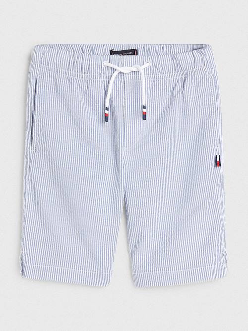 Tommy Hilfiger Seersucker Stripe Pull-On Shorts Pantolon Erkek Çocuk Mavi | TH491FQL