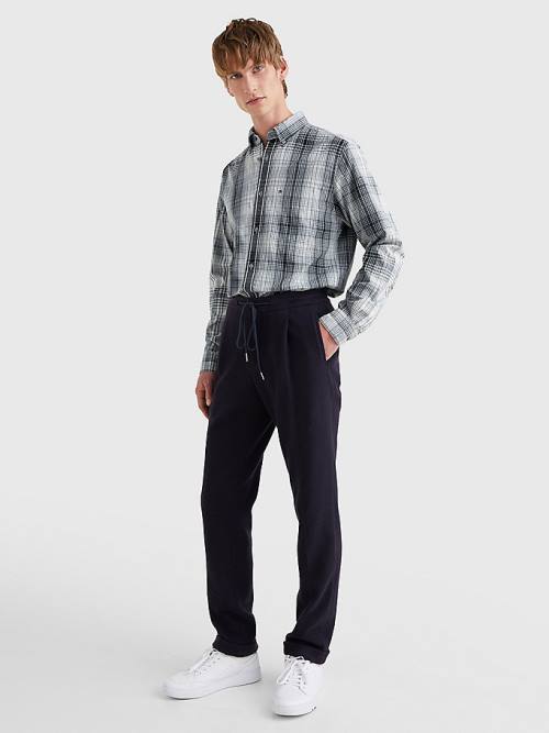 Tommy Hilfiger Shadow Check Relaxed Fit Gömlek Erkek Gri | TH947GSO