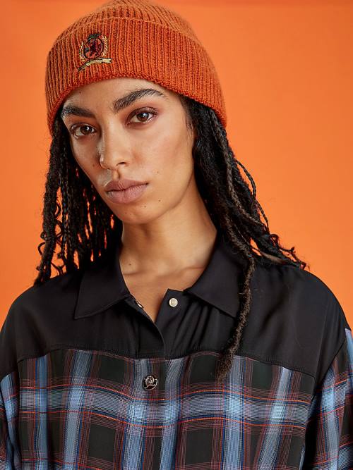 Tommy Hilfiger Shadow Check Viscose Shirt Elbise Kadın Kırmızı | TH391EAK