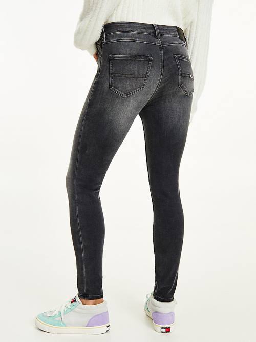 Tommy Hilfiger Shape Mid Cut Cut Cut Rise Skinny Faded Black Jean Pantolon Kadın Denim | TH970BDX