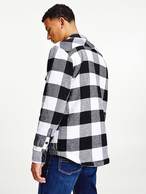 Tommy Hilfiger Sherpa Flannel Oversized Overshirt Gömlek Erkek Beyaz | TH291ZOP