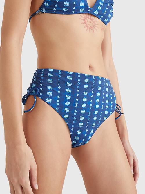 Tommy Hilfiger Shibori Ruched Bikini Bottoms Mayo Kadın Mavi | TH982ILE