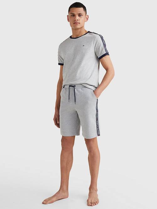 Tommy Hilfiger Side Logo Drawstring Shorts Pijama Erkek Gri | TH431SPY