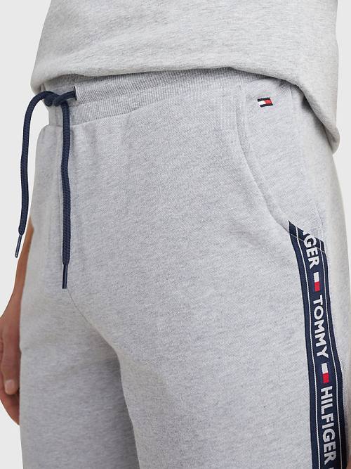 Tommy Hilfiger Side Logo Drawstring Shorts Pijama Erkek Gri | TH431SPY