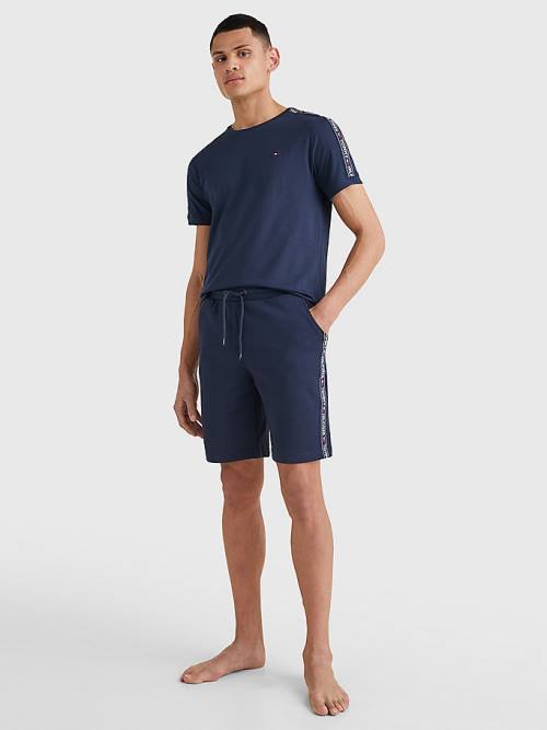 Tommy Hilfiger Side Logo Drawstring Shorts Pijama Erkek Mavi | TH491XEL