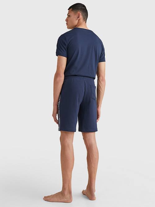 Tommy Hilfiger Side Logo Drawstring Shorts Pijama Erkek Mavi | TH491XEL