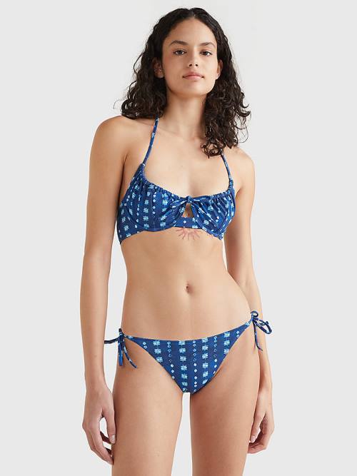 Tommy Hilfiger Side Tie Shibori Bikini Bottoms Mayo Kadın Mavi | TH193SYQ