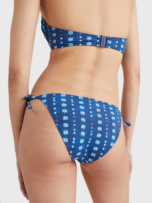 Tommy Hilfiger Side Tie Shibori Bikini Bottoms Mayo Kadın Mavi | TH193SYQ