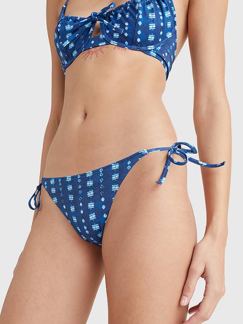 Tommy Hilfiger Side Tie Shibori Bikini Bottoms Mayo Kadın Mavi | TH193SYQ