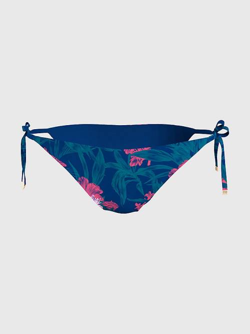 Tommy Hilfiger Side Tie Tropical Bikini Bottoms Mayo Kadın Mavi | TH176XNF