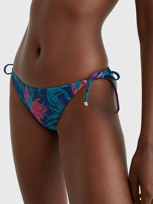 Tommy Hilfiger Side Tie Tropical Bikini Bottoms Mayo Kadın Mavi | TH176XNF