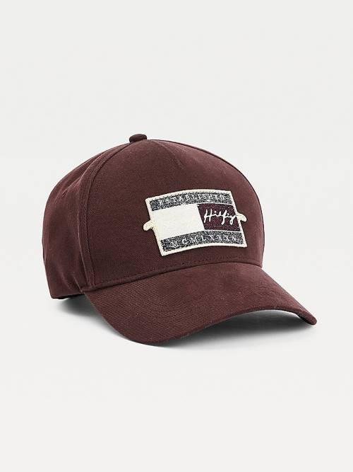 Tommy Hilfiger Signature Badge Cap Şapka Erkek Kırmızı | TH452RFQ