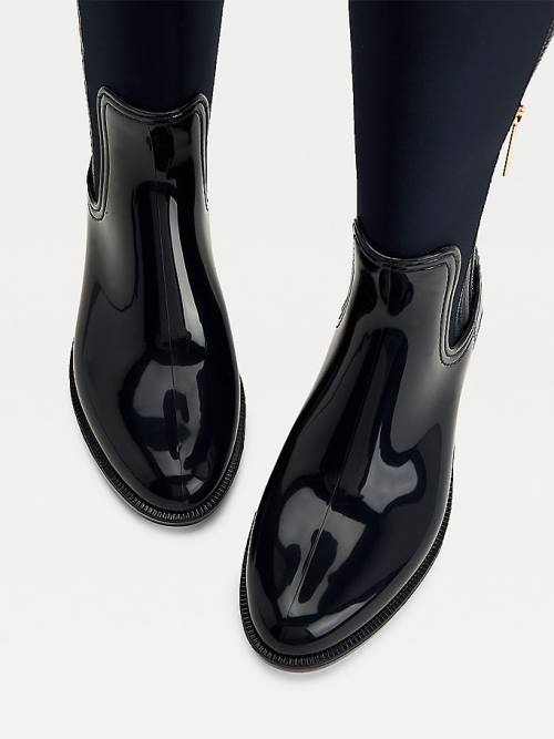 Tommy Hilfiger Signature Contrast Panel Long Rainboots Bot Kadın Mavi | TH674TSR