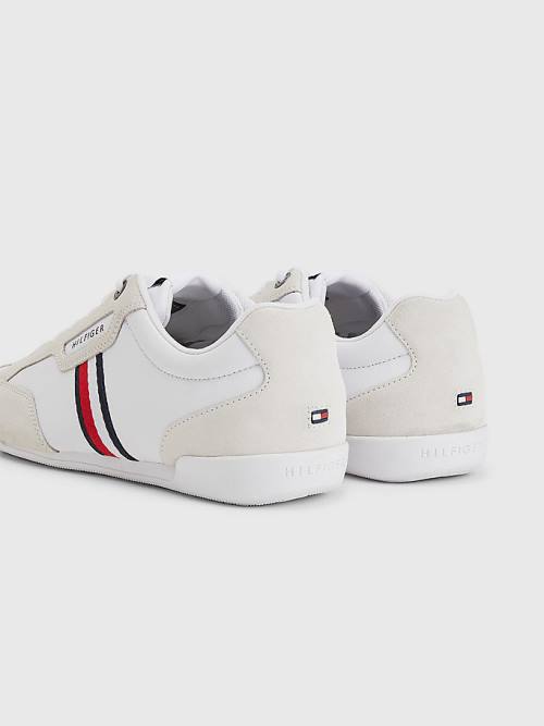 Tommy Hilfiger Signature Deri Mix Cupsole Spor Ayakkabı Erkek Beyaz | TH560GXJ